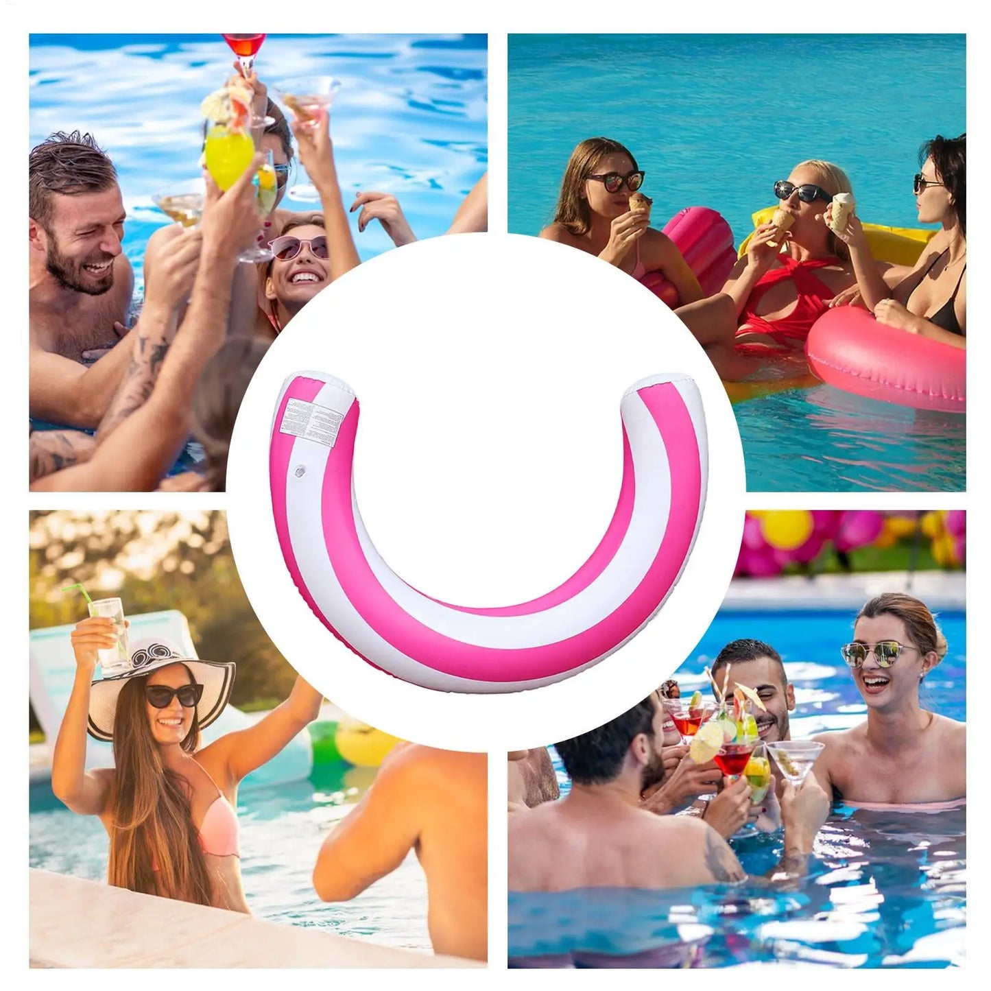 Pool Noodles PVC Leakproof Floating U Shape Swim Adult Pool Floats Inflatable Raft for Beach Lake River Party Outdoor Summer