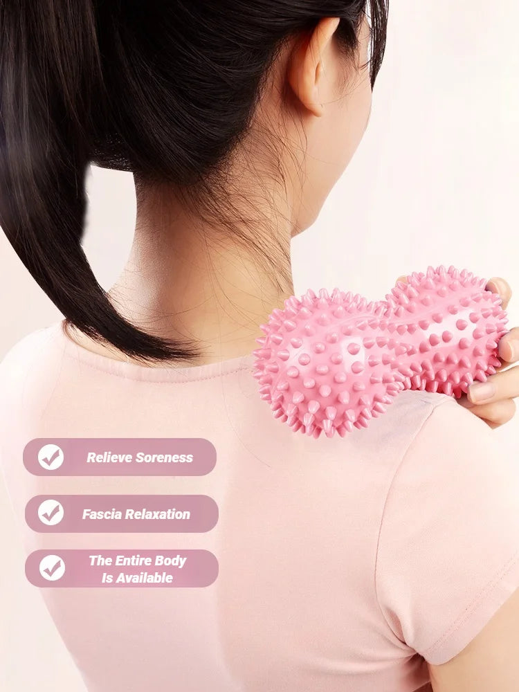 Peanut Spiky Massage Ball, Foot & Muscle Massager for Plantar Fasciitis, Trigger Point Therapy, Stress Relief, Myofascial Release & Deep Tissue Relaxation