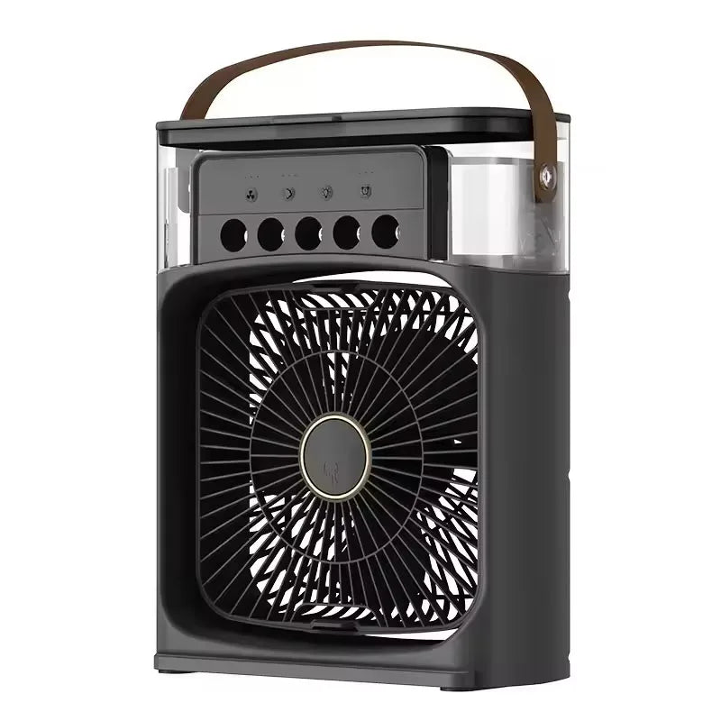 3-in-1 Portable Evaporative Air Cooler & Humidifier with 7-Color Night Light, USB Type-C Powered, 3 Speeds & 3 Mist Modes, Quiet Personal Desk Fan for Bedroom/Home Office