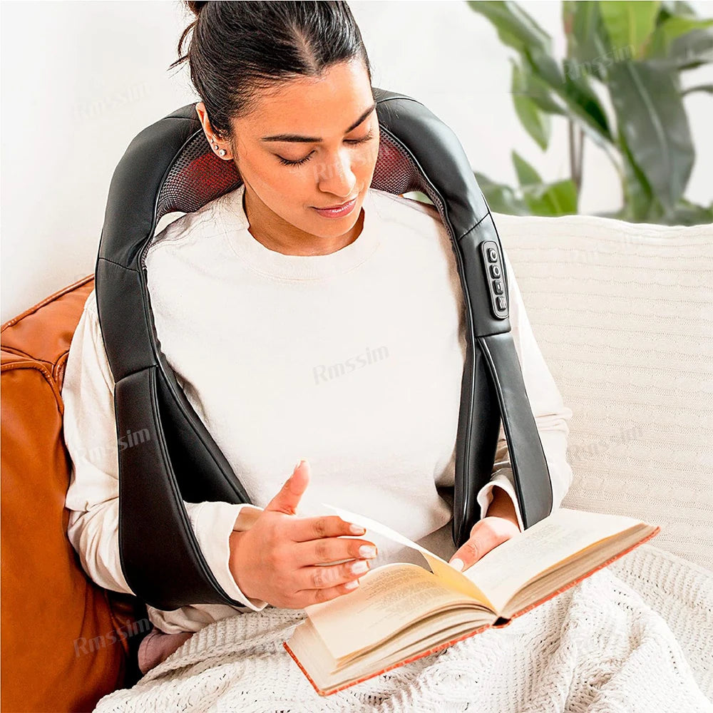 Heated Shiatsu Neck and Back Massager – Portable Deep Kneading Electric Massage Shawl for Shoulders, Waist, Legs & Full Body Muscle Relief