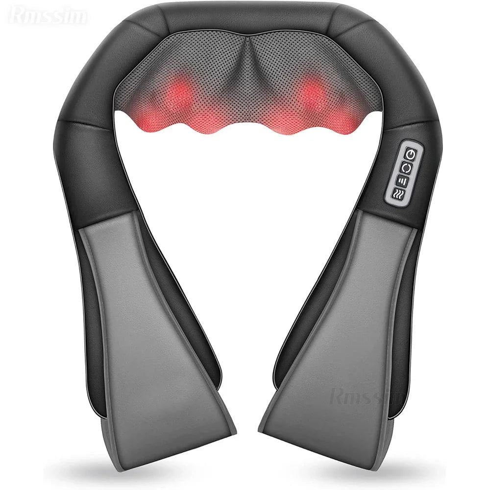 Heated Shiatsu Neck and Back Massager – Portable Deep Kneading Electric Massage Shawl for Shoulders, Waist, Legs & Full Body Muscle Relief