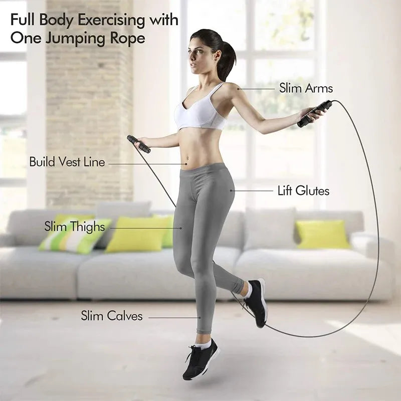 Adjustable Speed Jump Rope with Ball Bearings, Tangle-Free Wire Rope with Foam Handles for Fitness, Boxing, Cardio, Home Workouts & Weight Loss