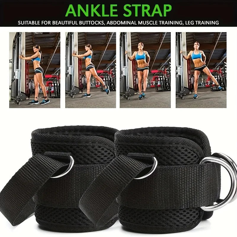 Ankle Straps for Cable Machines, Padded Double D-Ring Ankle Cuffs for Leg Workouts, Glute Kickbacks, Cable Kickbacks & Leg Extensions, Gym Fitness Accessories