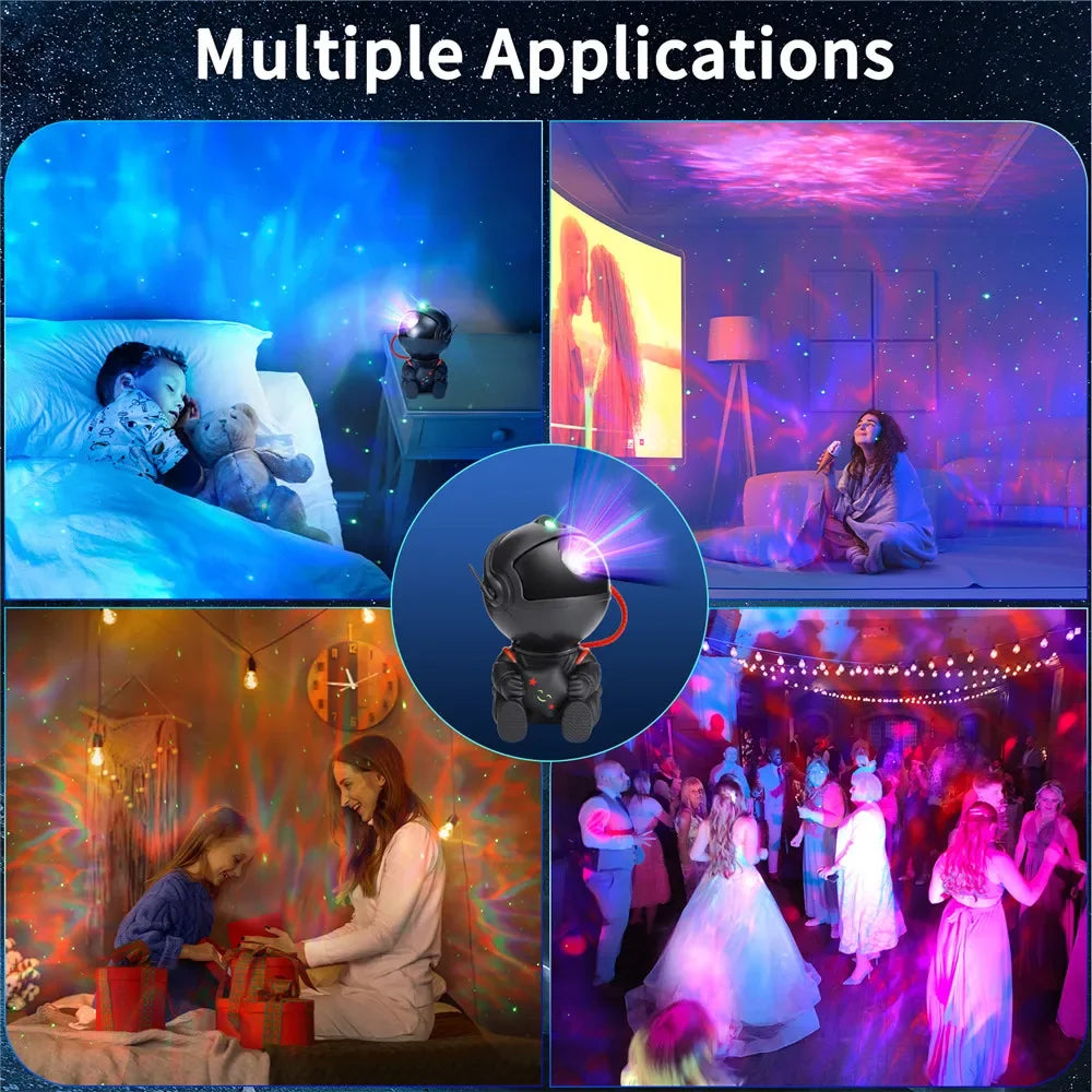 Astronaut Star Projector Galaxy Night Light - 360° Adjustable Nebula Ceiling Projector with Remote & 45/90 Min Timer, LED USB 5V Bedroom Decor for Kids & Adults, Gift