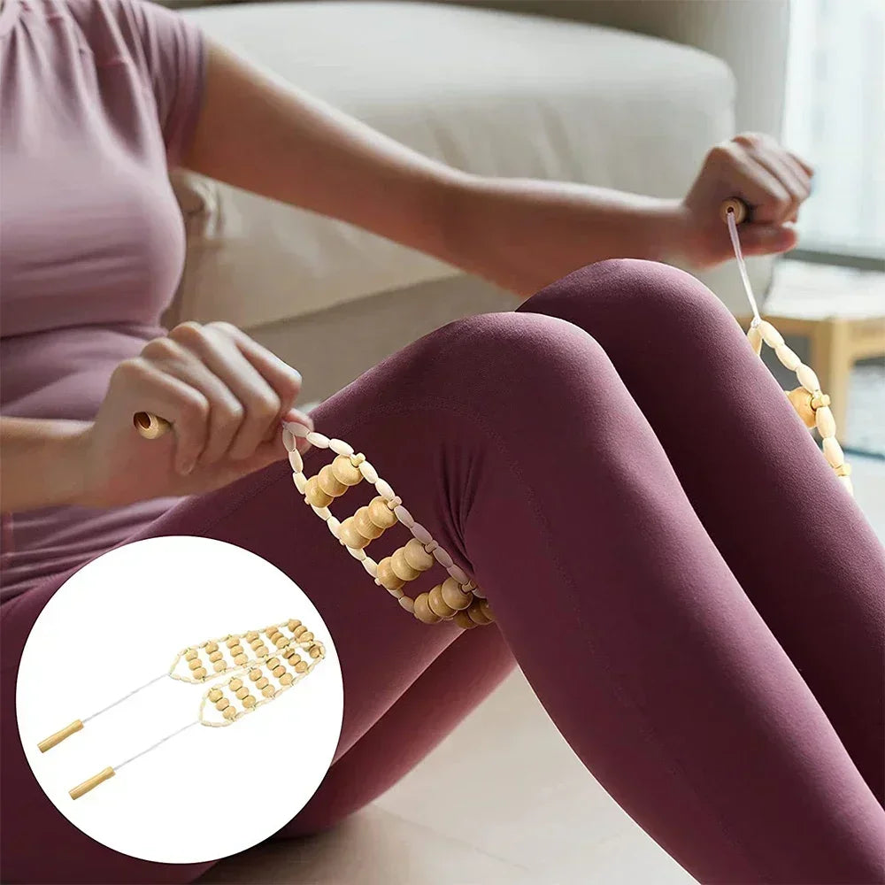 Wooden Lymphatic Drainage Massage Tool – Anti-Cellulite Body Shaping Massager for Muscle Relief, Gua Sha Therapy & Beauty Spa Treatments