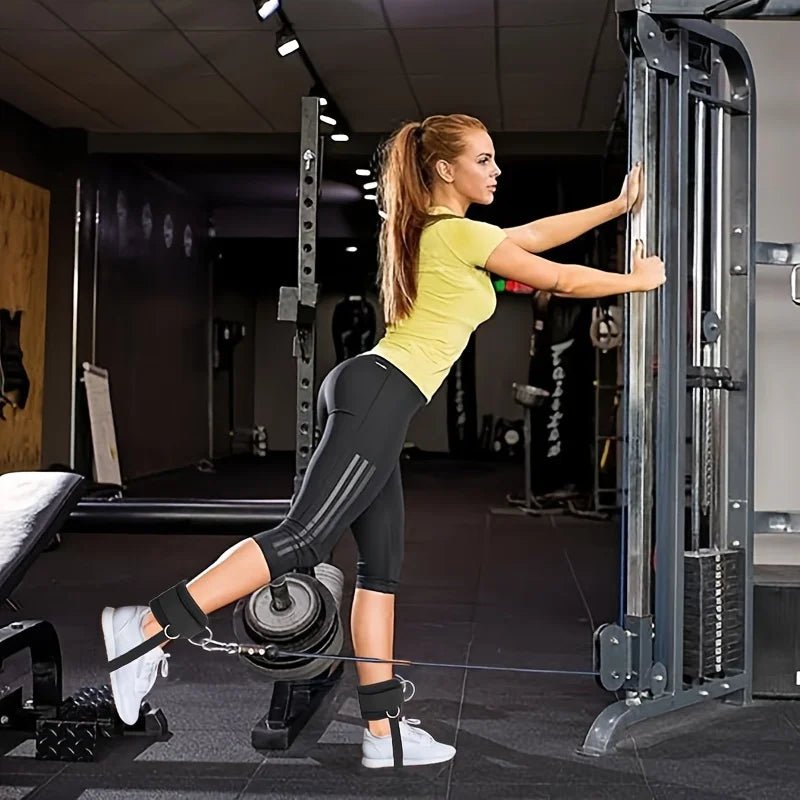 Ankle Straps for Cable Machines, Padded Double D-Ring Ankle Cuffs for Leg Workouts, Glute Kickbacks, Cable Kickbacks & Leg Extensions, Gym Fitness Accessories