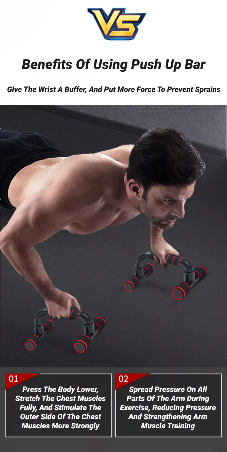 2PCS Push-Up Bars, Non-Slip H-Shaped Handles for Home Fitness & Gym, Push-Up Stands for Arm, Chest, Shoulder & Muscle Training