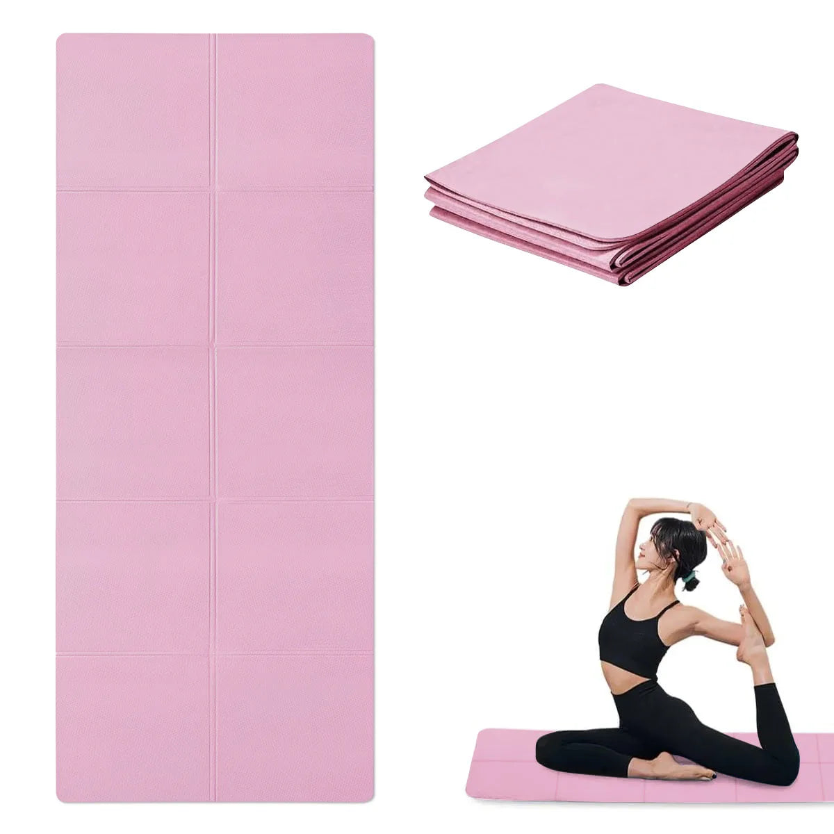 Non-Slip Yoga Mat, Pilates Exercise Mat 3/4/6mm, 173 x 61 cm EVA, Lightweight Travel Workout Mat for Home Gym, Women & Men