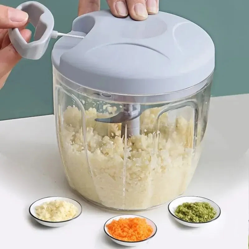 Manual Ginger Garlic Chopper & Press, Handheld Vegetable Cutter, Mini Meat Grinder, Multifunction Food Processor for Kitchen