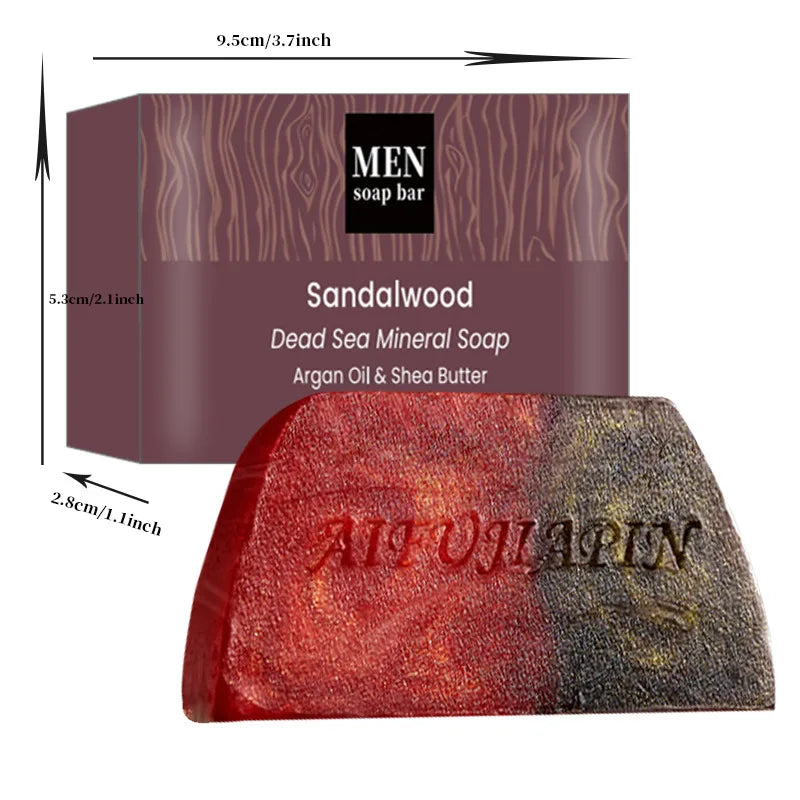Men’s Agarwood Handmade Soap Bar – 3.53oz / 100g Natural Essential Oil Cleanser, Brightening, Anti-Aging & Moisturizing