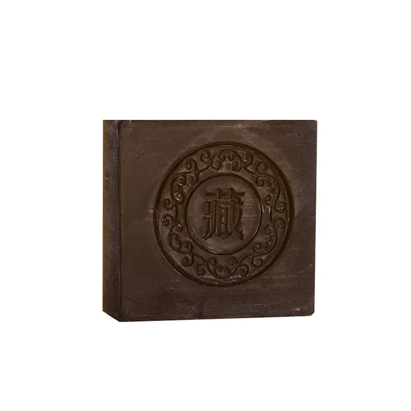 Tibetan Herbal Black Soap – Handmade Natural Face & Body Bar with Ginseng, Saffron & Blue Lotus, Anti-Acne & Moisturizing