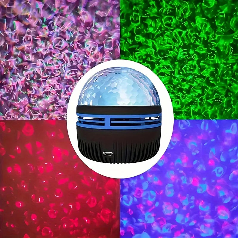 Galaxy Projector Night Light, LED Star & Ocean Wave Projector with Remote, RGB Colors, Auto-Rotate, USB Powered Ceiling Starlight for Bedroom, Kids, Nursery & Home Decor