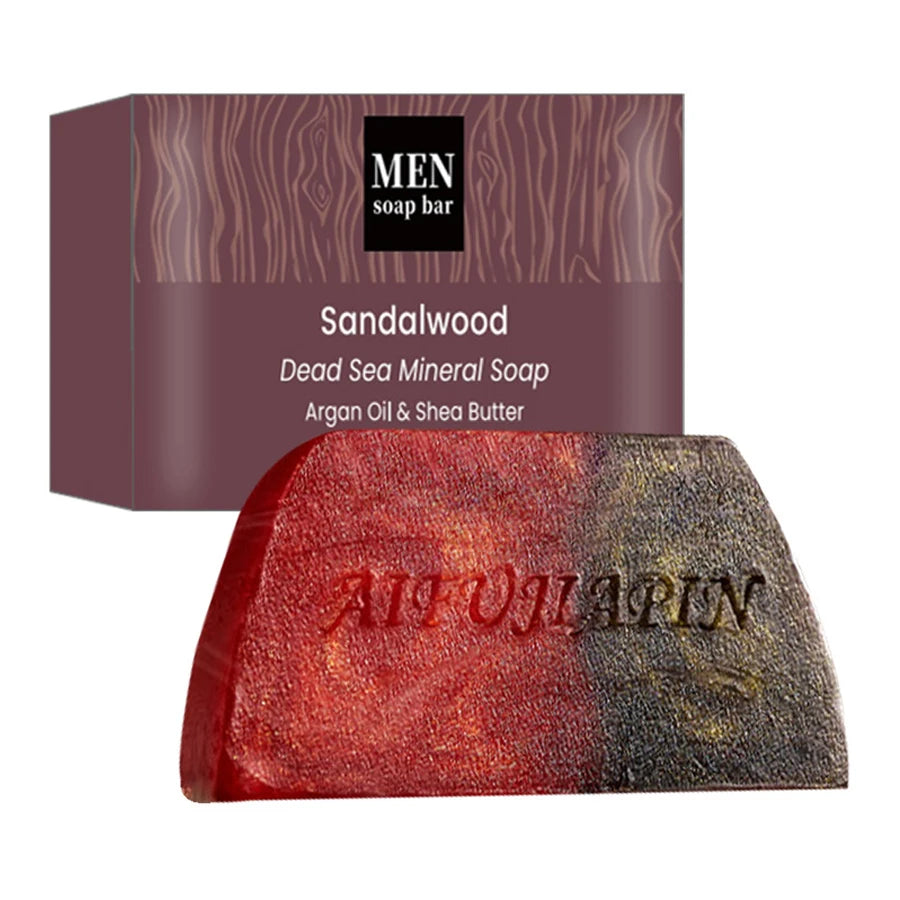 Men’s Agarwood Handmade Soap Bar – 3.53oz / 100g Natural Essential Oil Cleanser, Brightening, Anti-Aging & Moisturizing