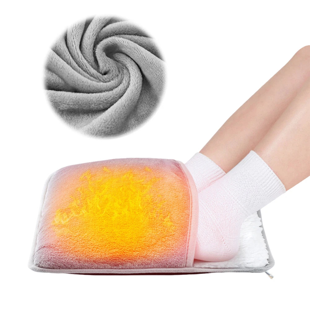 USB Heated Foot & Hand Warmer Pad - Soft Portable Electric Heating Pad for Home & Office Use