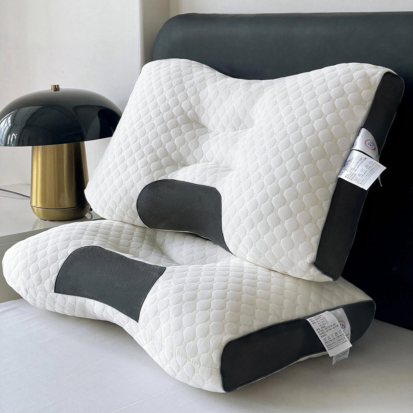[Durable Build]Breathable Knitted Pillow with Neck Support for Sleep & Massage–Moisture-Absorbing, Machine Washable,SPA Pillow.