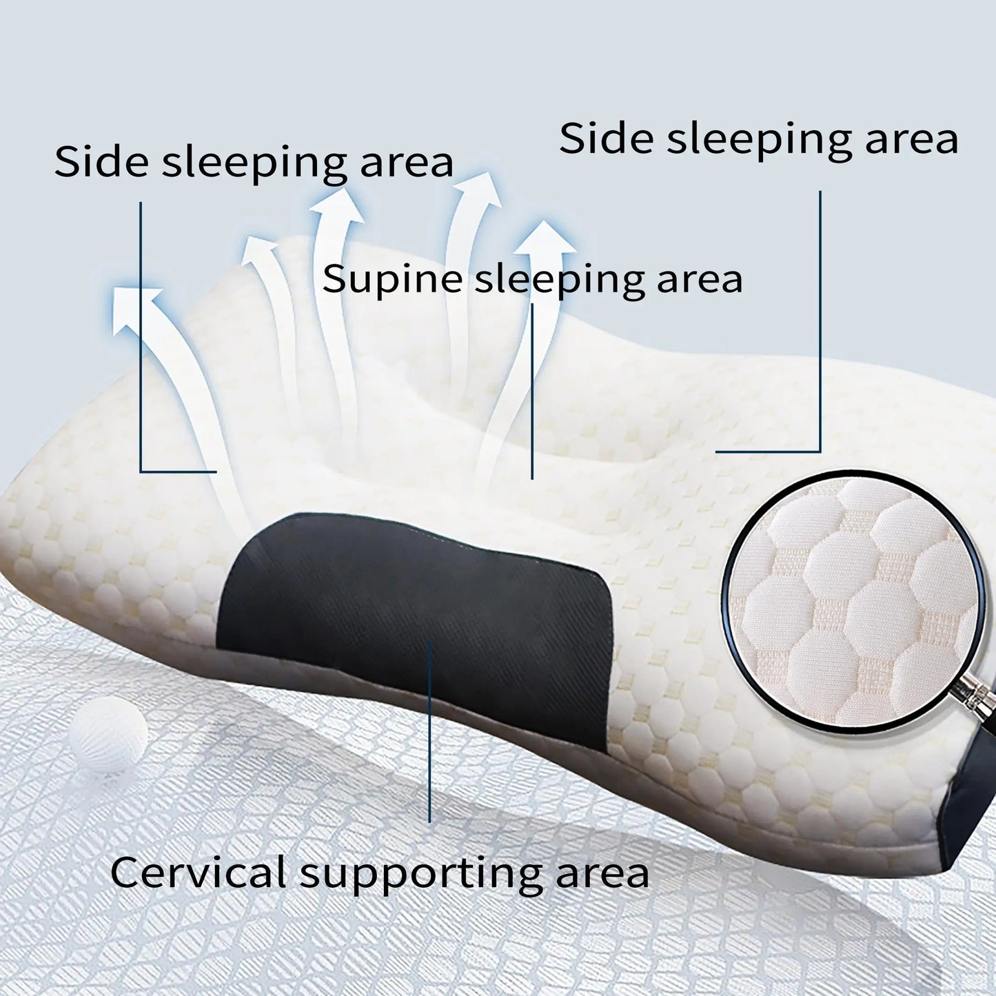 [Durable Build]Breathable Knitted Pillow with Neck Support for Sleep & Massage–Moisture-Absorbing, Machine Washable,SPA Pillow.