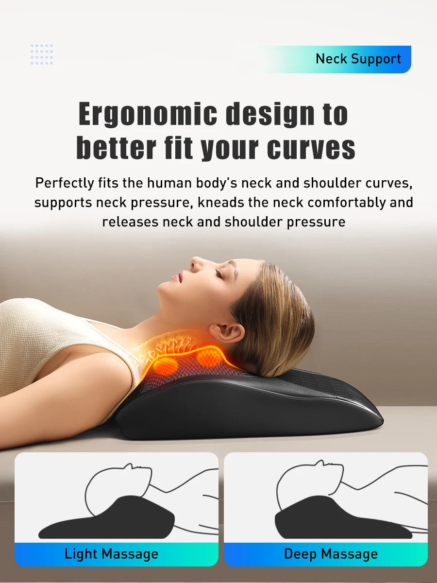 Neck Pillow Massager 3 Speed Adjustment Vibration Heating Massage Machine Can Be Used To Relax Shoulder, Neck, And Back Muscle