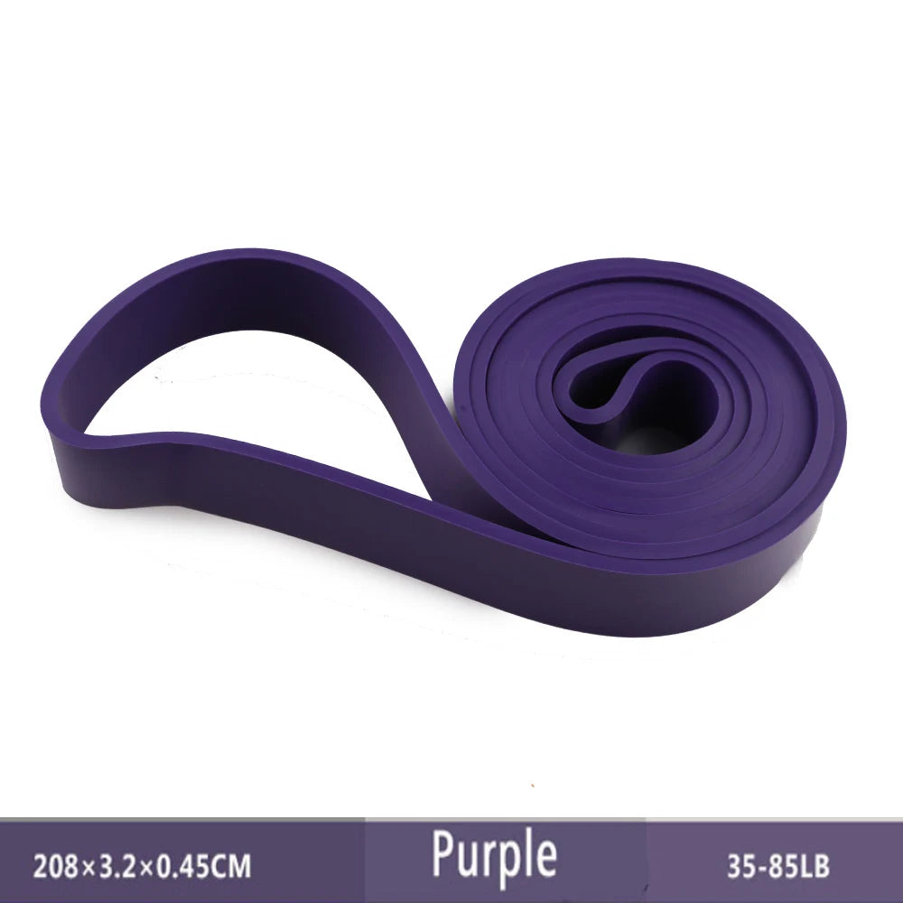 Natural Rubber Resistance Bands Fitness Rally Body Building Yoga Pull Up Belt 41" 208cm