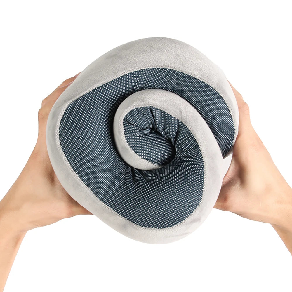 Memory Foam Travel Neck Pillow, U-Shaped 360-Degree Support, 100% Cotton Cover, Airplane Car Office Cushion for Men & Women