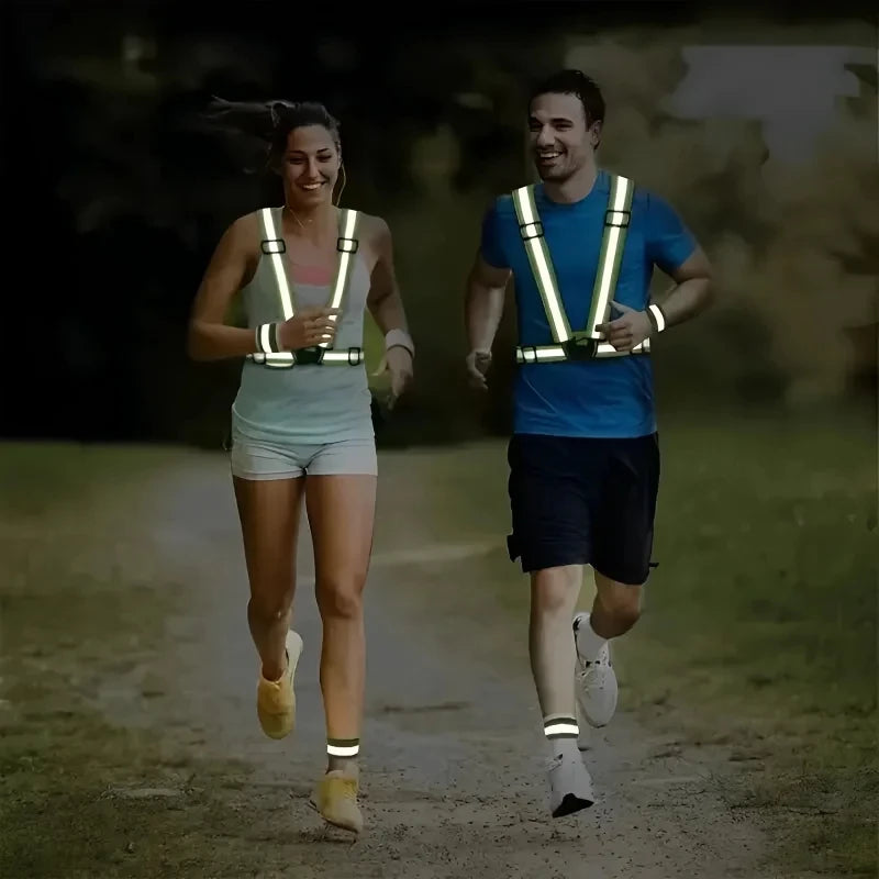 Reflective Safety Vest High Visibility, Lightweight Adjustable Elastic Straps for Running, Cycling, Walking, Traffic