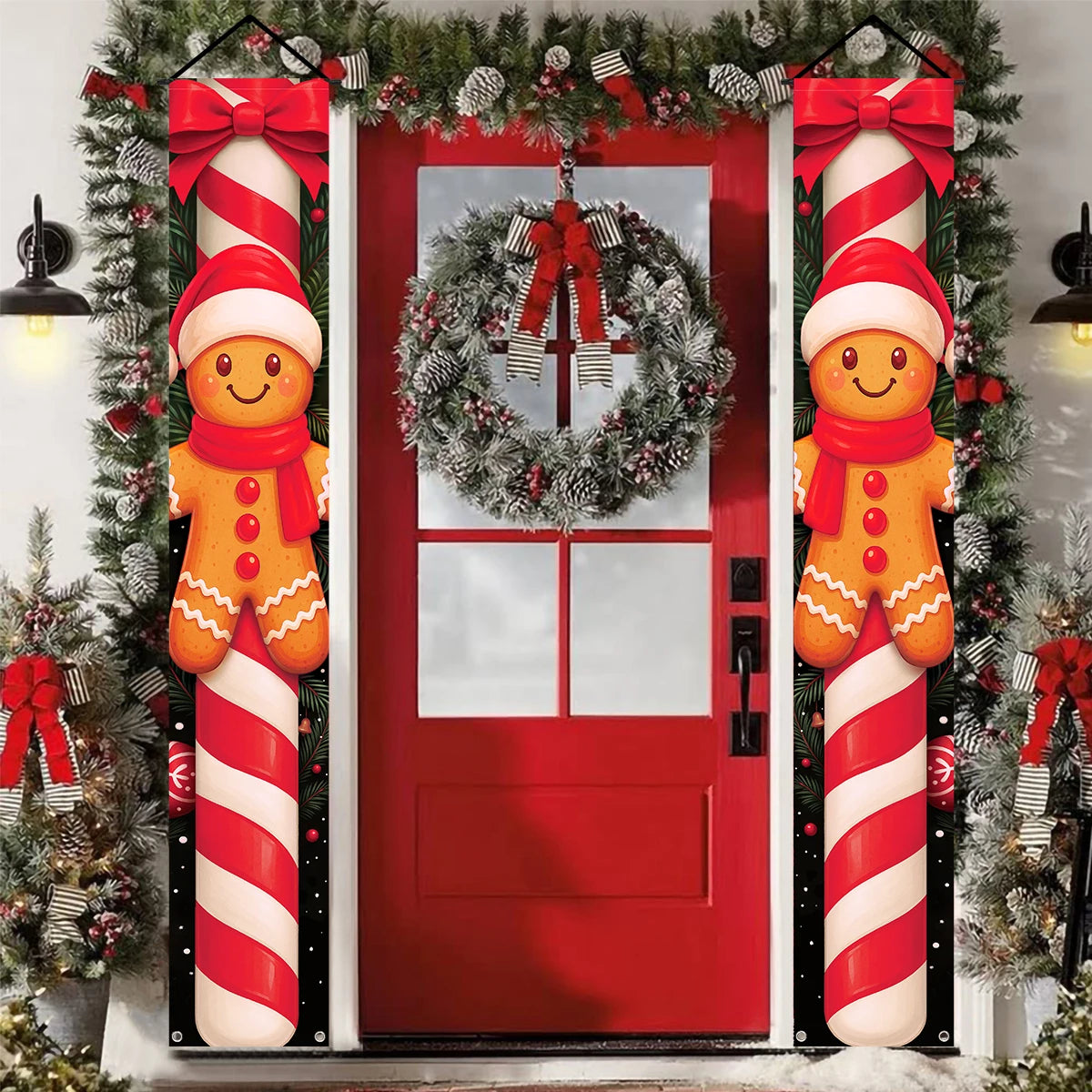 Christmas Santa Claus Snowman Door Couplet Merry Christmas Decoration for Home 2025 Elk Door Banner Navidad Natal New Year 2026