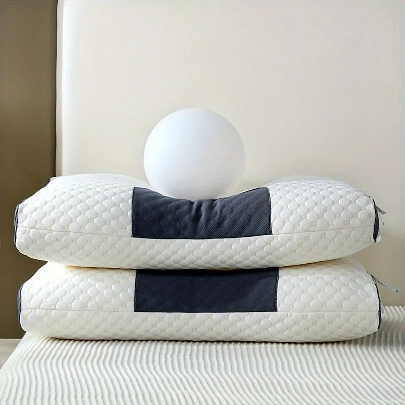 [Durable Build]Breathable Knitted Pillow with Neck Support for Sleep & Massage–Moisture-Absorbing, Machine Washable,SPA Pillow.