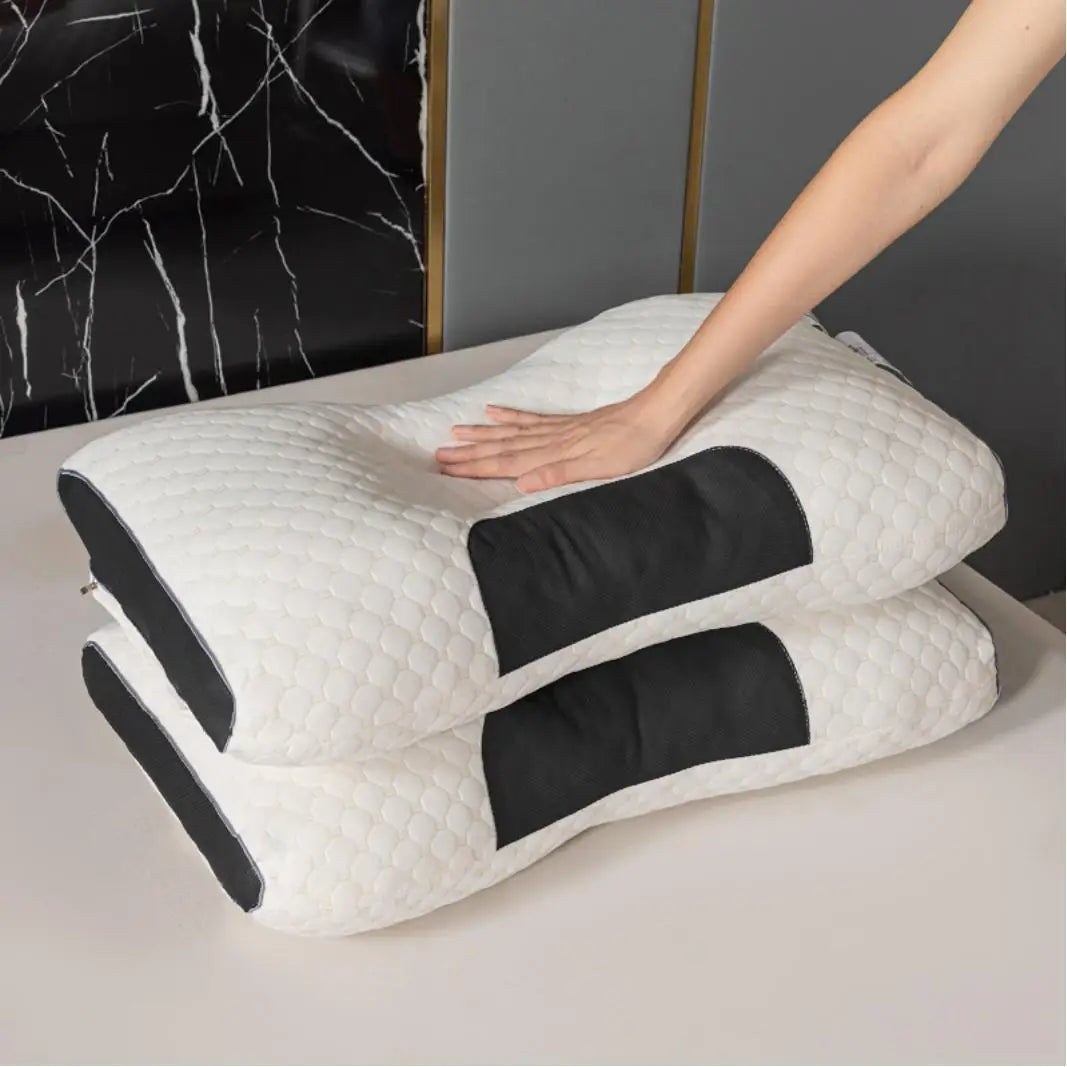 [Durable Build]Breathable Knitted Pillow with Neck Support for Sleep & Massage–Moisture-Absorbing, Machine Washable,SPA Pillow.