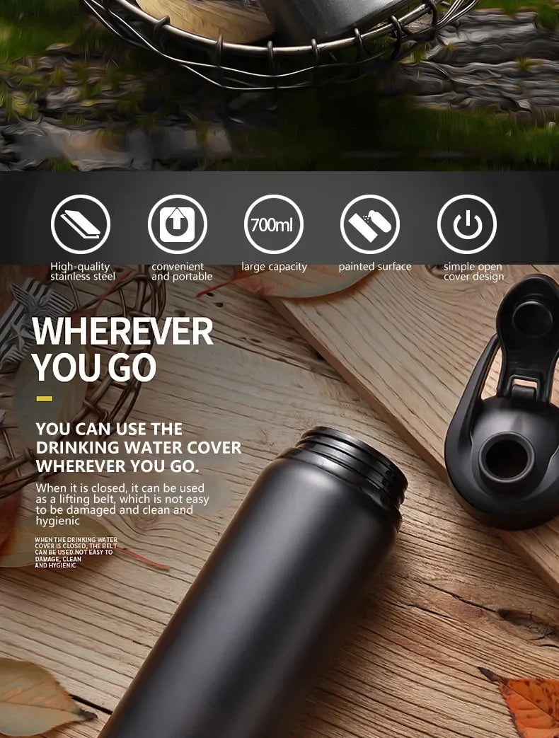 Aluminum Portable Water Bottle Leakproof Reusable Outdoor Sports Cup for Cycling Hiking Gym Halloween Gift Christmas Gift Travel