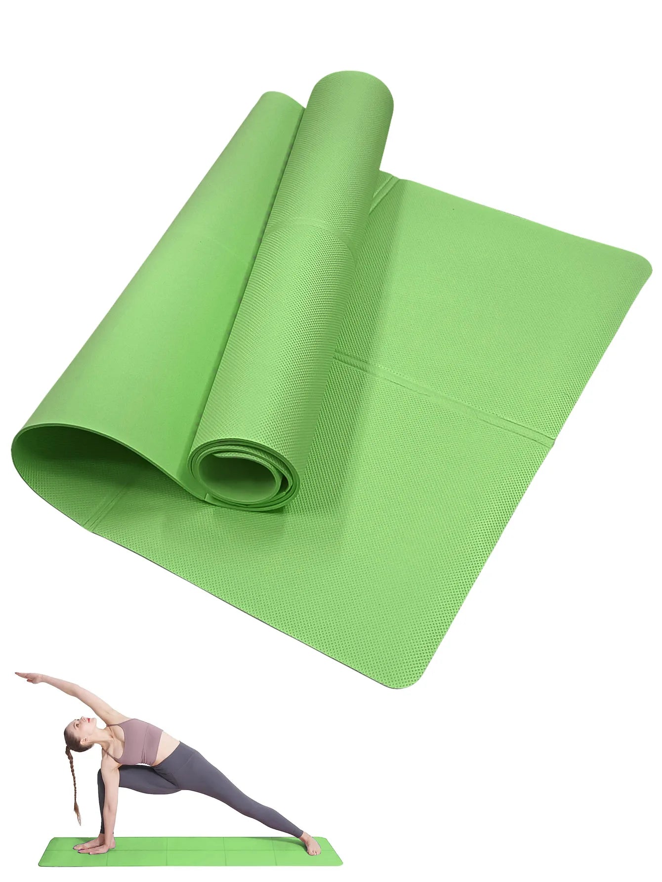 Non-Slip Yoga Mat, Pilates Exercise Mat 3/4/6mm, 173 x 61 cm EVA, Lightweight Travel Workout Mat for Home Gym, Women & Men