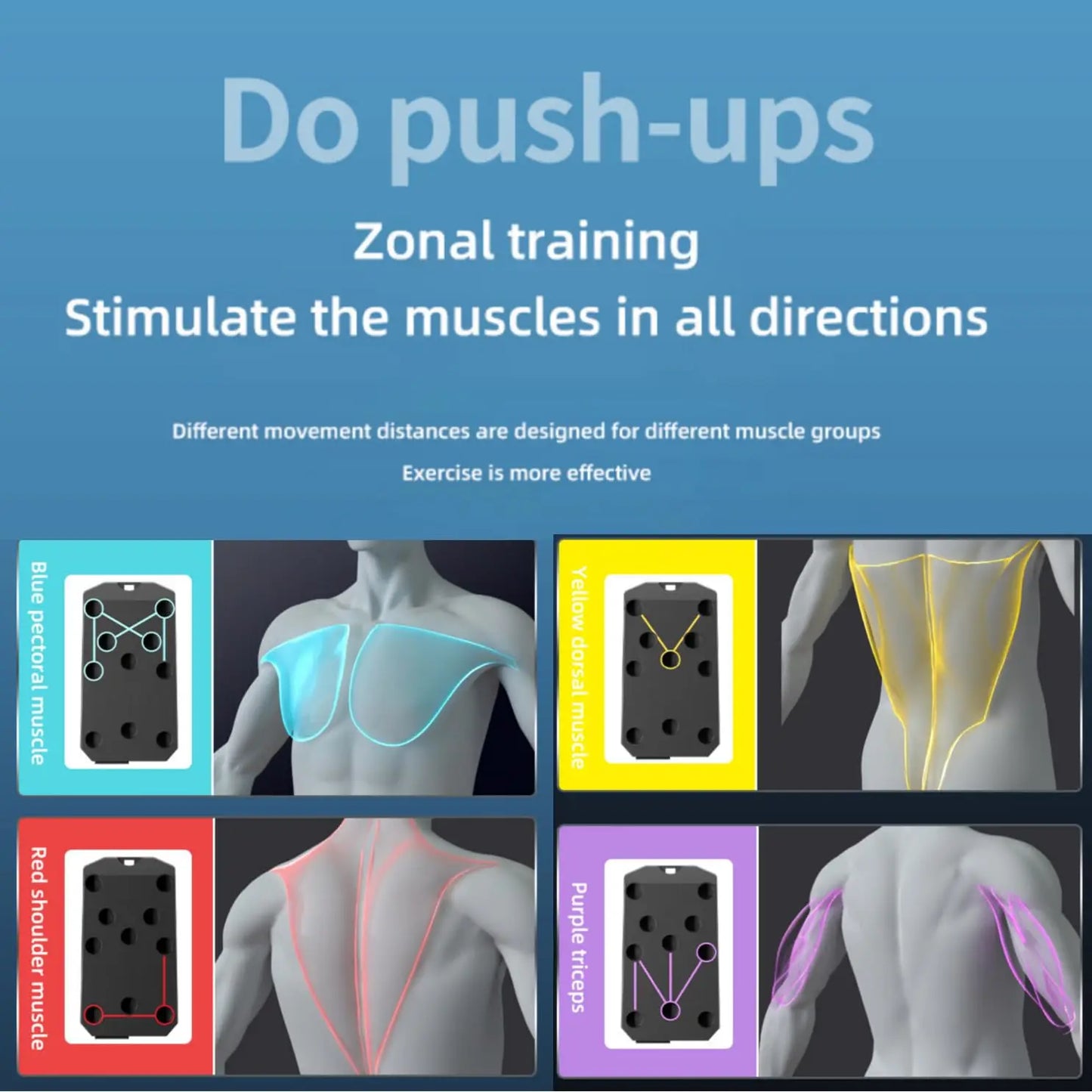 Folding Push-Up Board, Portable Multi-Function Push-Up System for Full Body Workout, Muscle Training, Core & Abdominal Strength Fitness Equipment