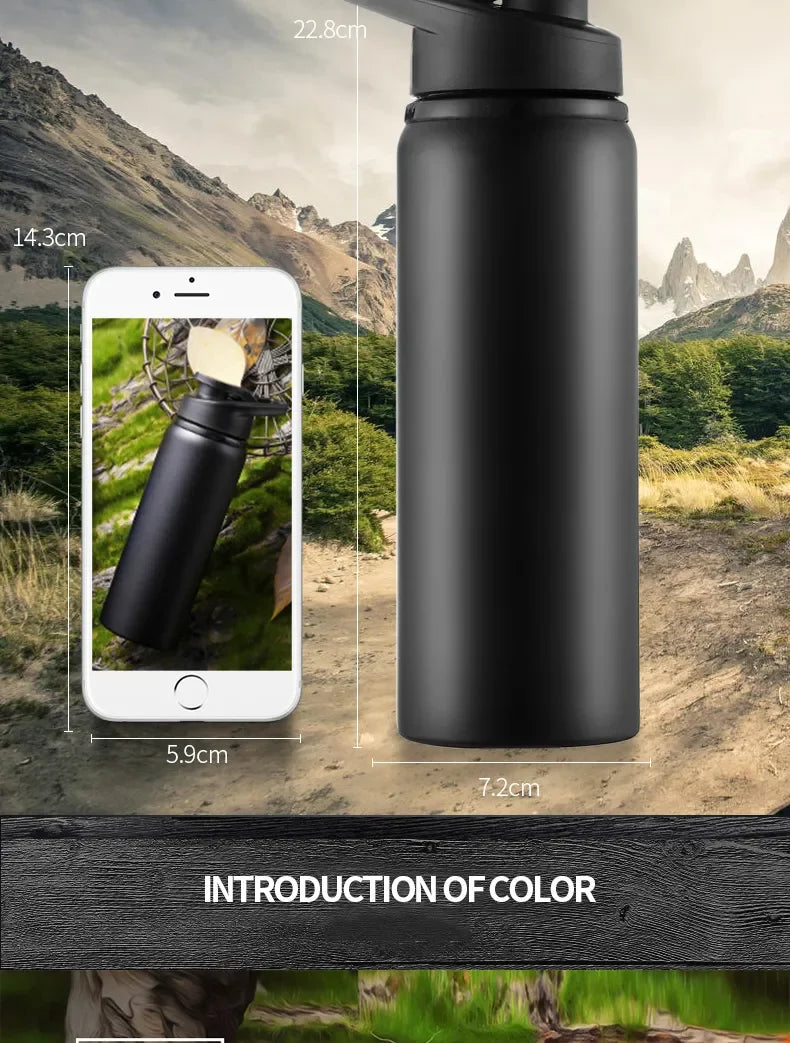 Aluminum Portable Water Bottle Leakproof Reusable Outdoor Sports Cup for Cycling Hiking Gym Halloween Gift Christmas Gift Travel