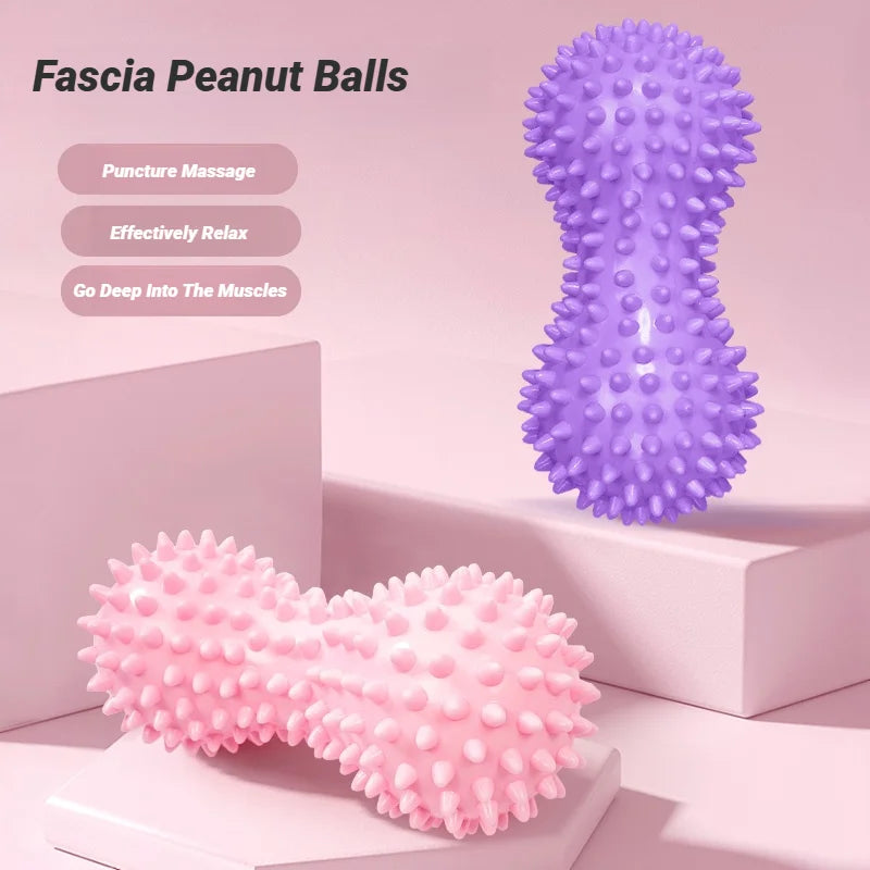 Peanut Spiky Massage Ball, Foot & Muscle Massager for Plantar Fasciitis, Trigger Point Therapy, Stress Relief, Myofascial Release & Deep Tissue Relaxation