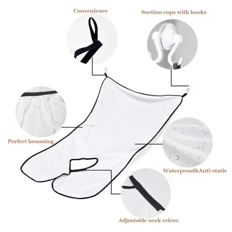 Beard Bib & Hair Catcher, No-Mess Shaving Cape, Mirror Suction Cups, Sink & Counter Cleanup
