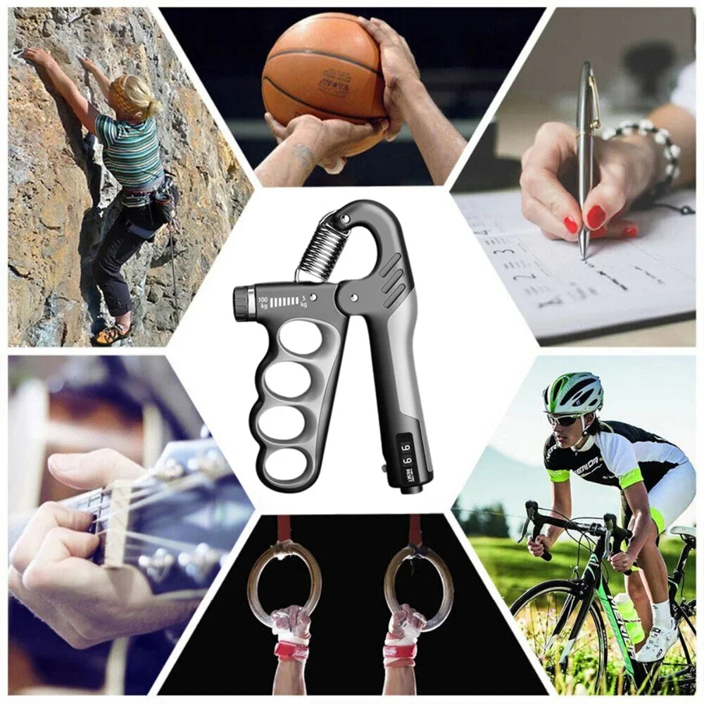 Adjustable Hand Grip Strengthener 5–100kg, Wrist & Forearm Trainer with Dynamometer, Finger Exerciser for Muscle Recovery, Fitness & Grip Power Training