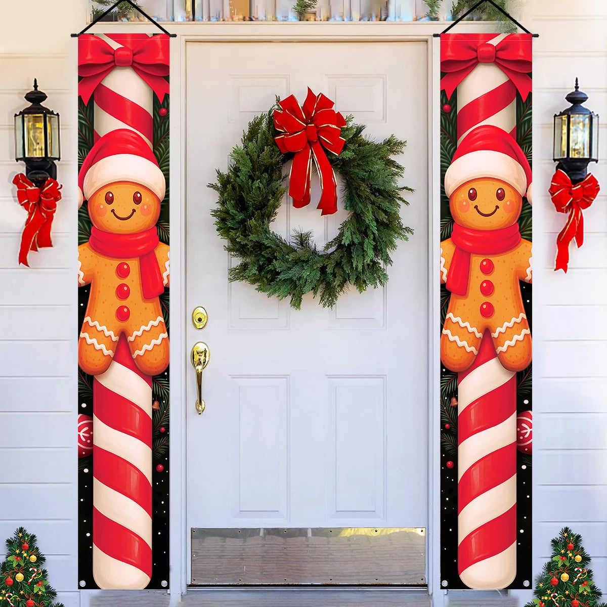 Christmas Santa Claus Snowman Door Couplet Merry Christmas Decoration for Home 2025 Elk Door Banner Navidad Natal New Year 2026