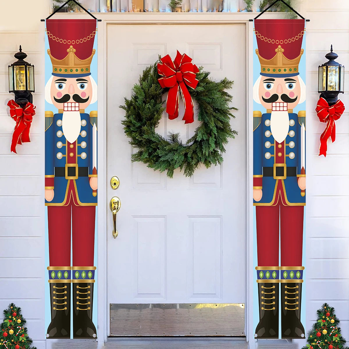 Christmas Santa Claus Snowman Door Couplet Merry Christmas Decoration for Home 2025 Elk Door Banner Navidad Natal New Year 2026