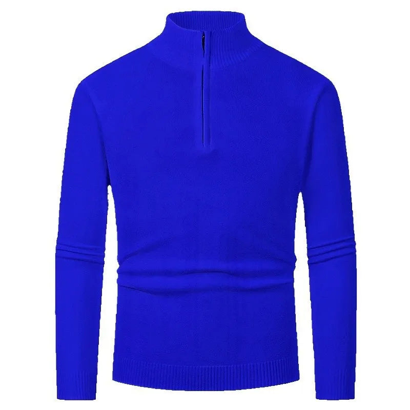 Sweater Men's Autumn Winter New Half-zipper Stretch Slim Base Shirt