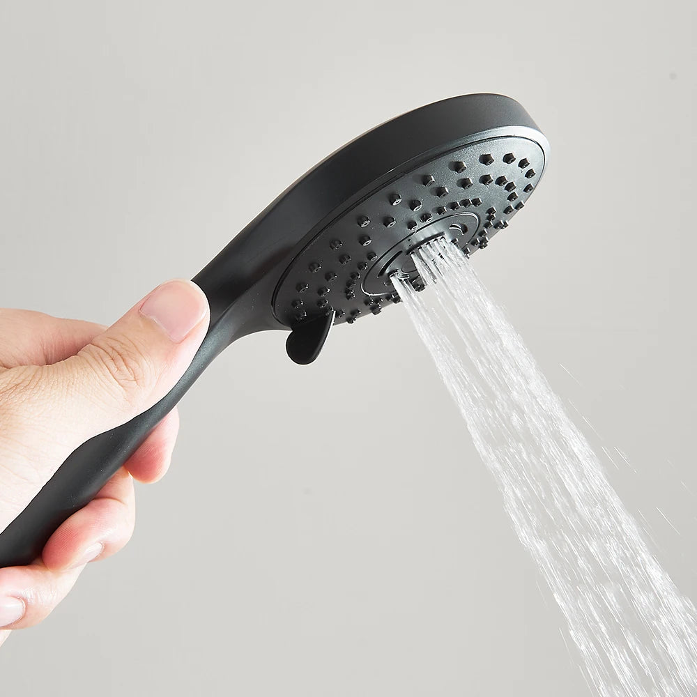 8–12" High Pressure Rain Shower Head, Square Stainless Steel – Adjustable Extension Arm with 3-Way Handheld Spray Combo