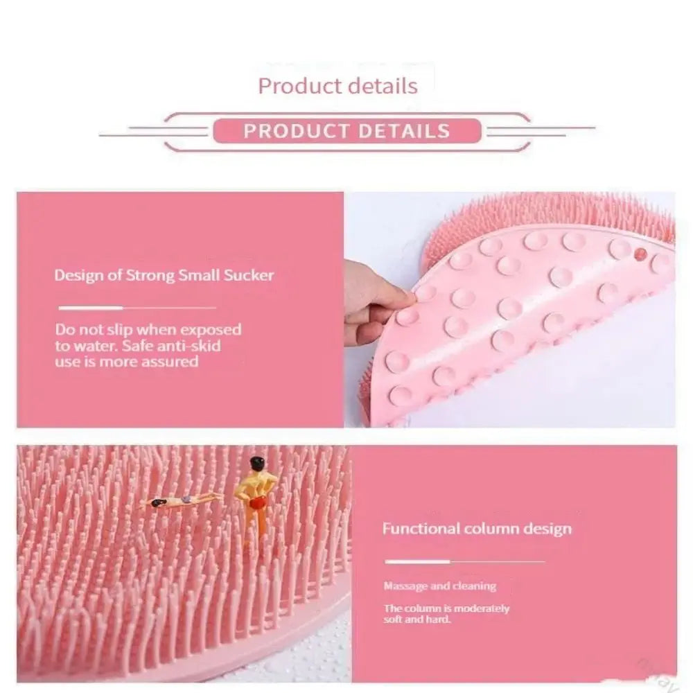 Exfoliating Shower Massage Scraper Bathroom Non-slip Bath Mat Back Massage Brush Silicone Foot Wash Body Cleaning Bathing Tool