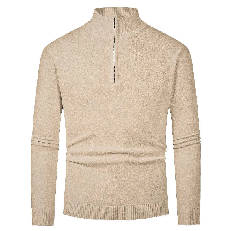 Sweater Men's Autumn Winter New Half-zipper Stretch Slim Base Shirt