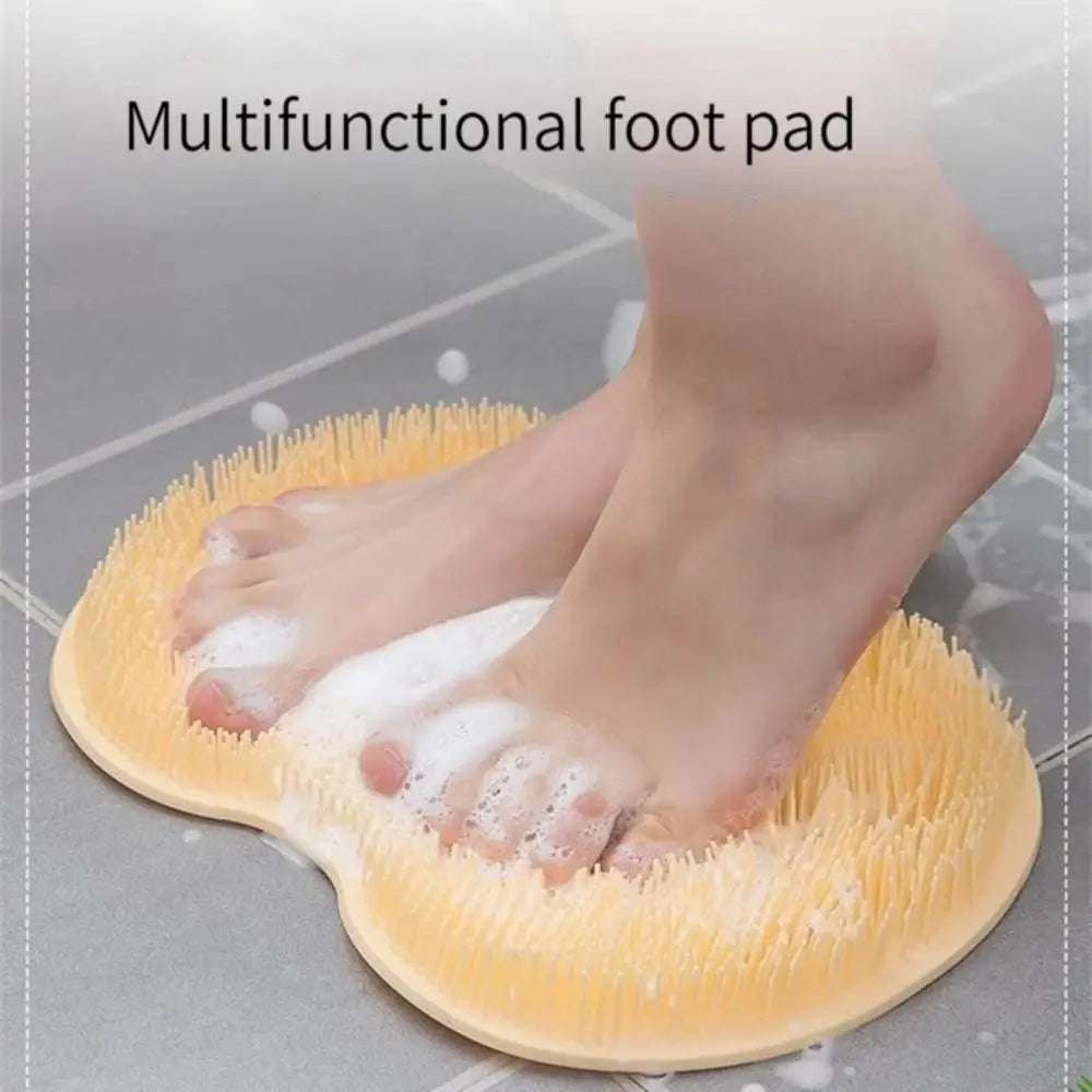 Exfoliating Shower Massage Scraper Bathroom Non-slip Bath Mat Back Massage Brush Silicone Foot Wash Body Cleaning Bathing Tool