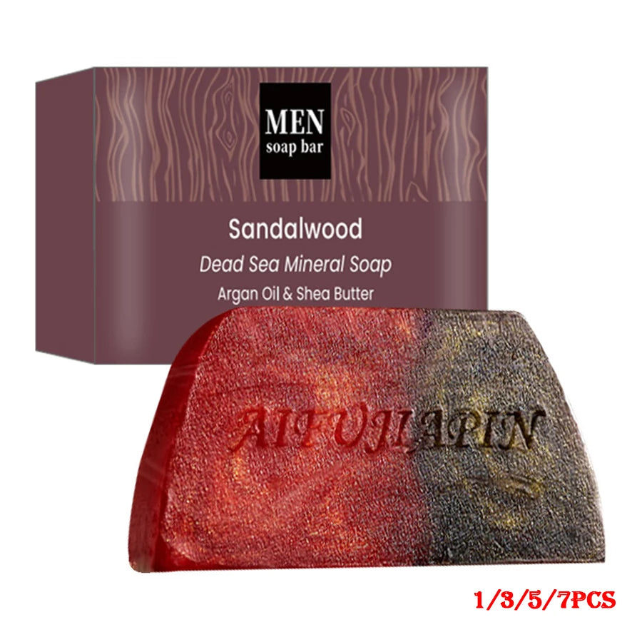 Men’s Agarwood Handmade Soap Bar – 3.53oz / 100g Natural Essential Oil Cleanser, Brightening, Anti-Aging & Moisturizing