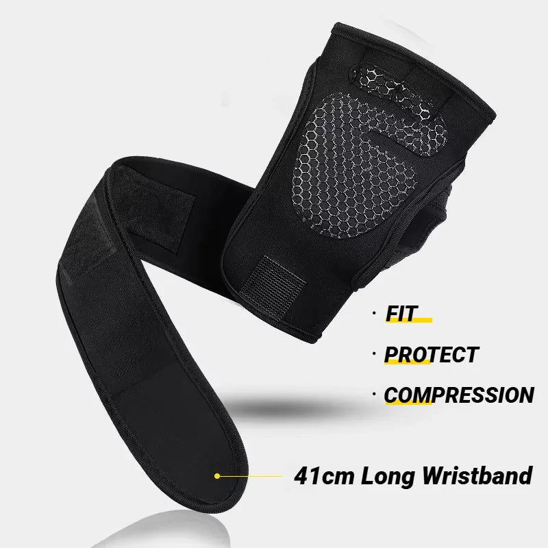 Workout Gloves for Men & Women, Weightlifting & Fitness Training Gloves with Wrist Support, Palm Protection for Gym, Bodybuilding & Dumbbell Exercises