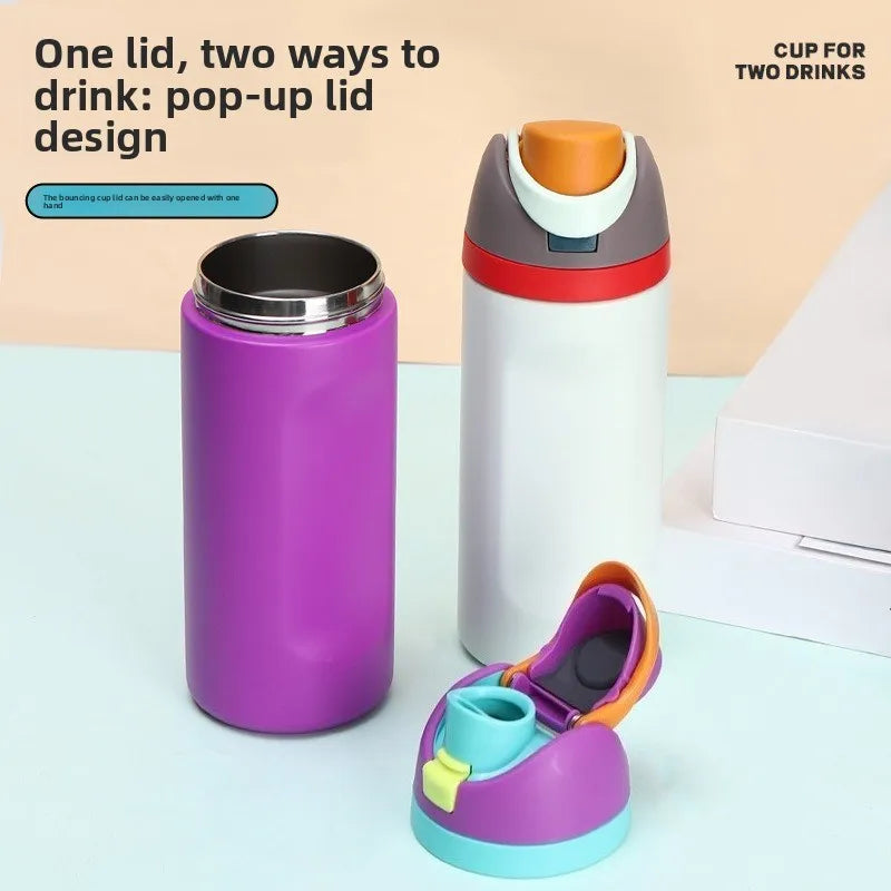 304 Stainless Steel Insulated Water Bottle with Straw, Leakproof