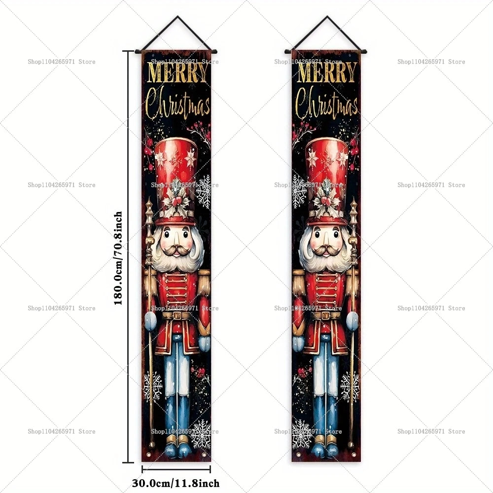 Christmas Hanging Door Nutcracker Soldier Happy Home 2025 Christmas Door Decoration Navidad Notal Noel Ornaments 2026 New