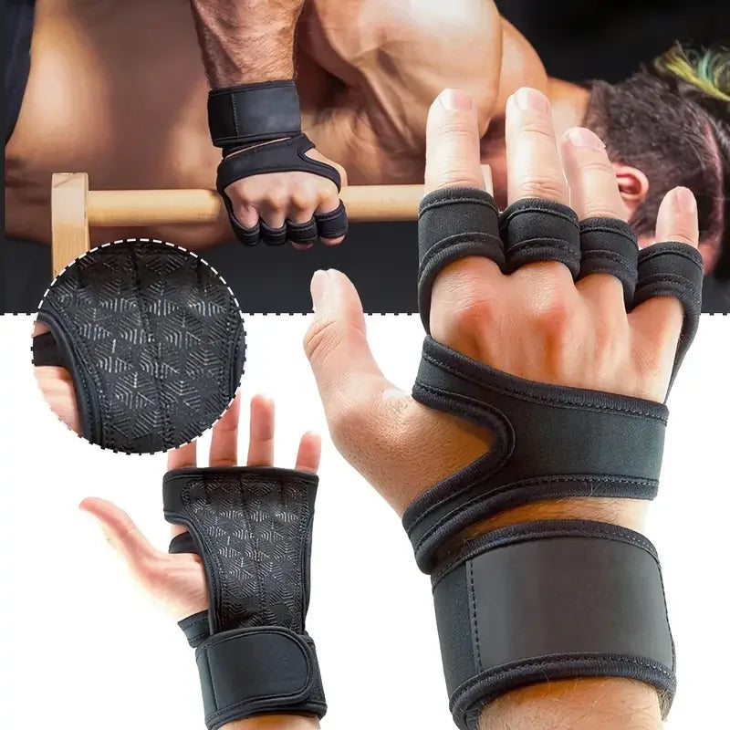 Workout Gloves for Men & Women, Weightlifting & Fitness Training Gloves with Wrist Support, Palm Protection for Gym, Bodybuilding & Dumbbell Exercises