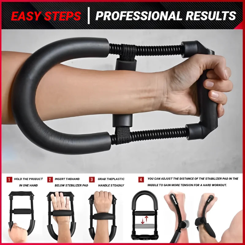 Adjustable Forearm & Wrist Strengthener, Hand Grip Trainer for Power, Muscle Recovery & Fitness, Arm Exercise Equipment for Strength Training & Grip Workout