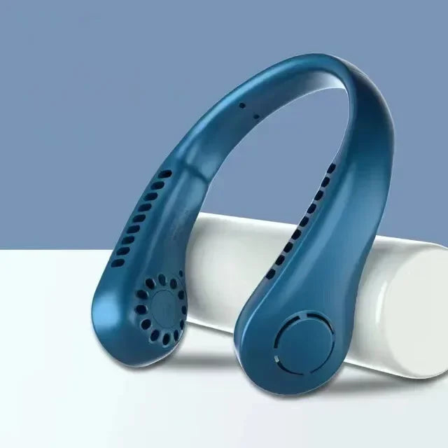 Portable mini home summer air-cooled neck hanging fan for outdoor sports, running, travel without blades, wearable USB