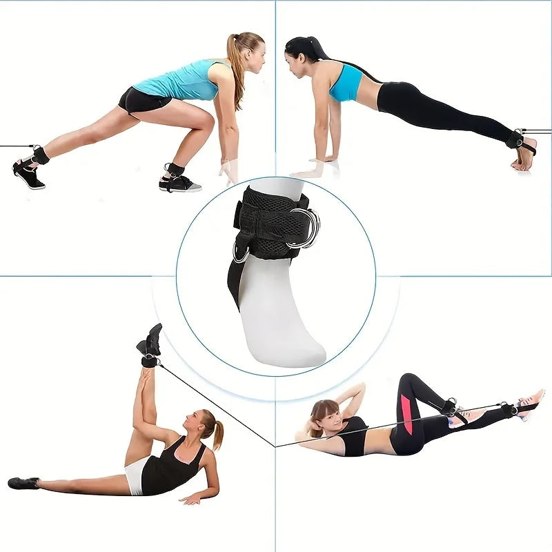 Ankle Straps for Cable Machines, Padded Double D-Ring Ankle Cuffs for Leg Workouts, Glute Kickbacks, Cable Kickbacks & Leg Extensions, Gym Fitness Accessories
