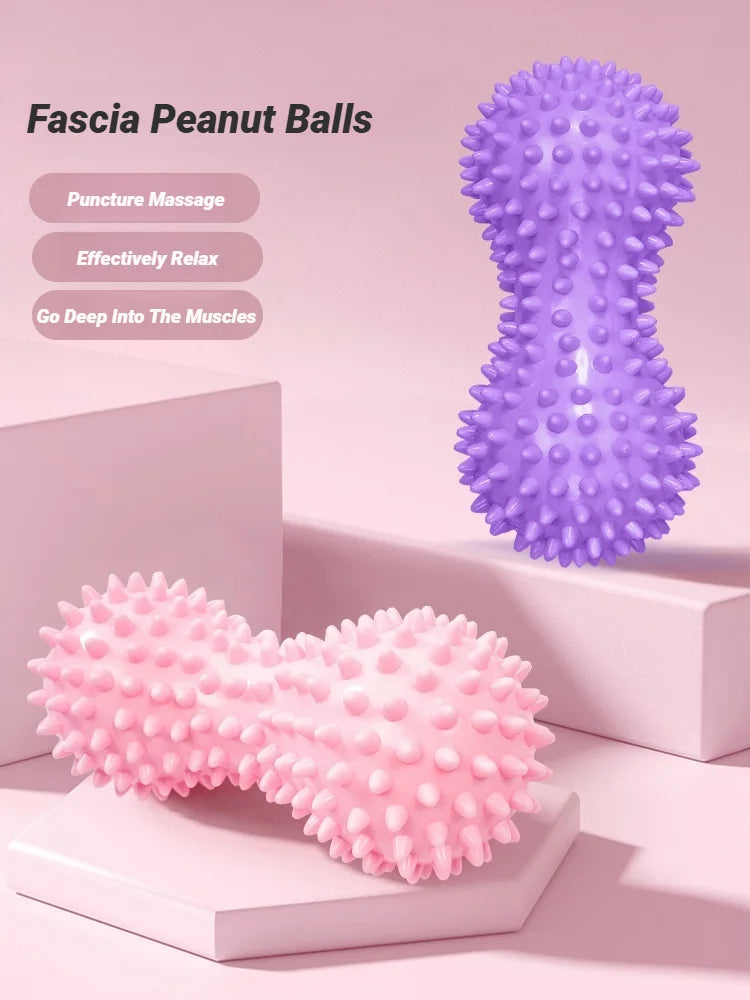 Peanut Spiky Massage Ball, Foot & Muscle Massager for Plantar Fasciitis, Trigger Point Therapy, Stress Relief, Myofascial Release & Deep Tissue Relaxation